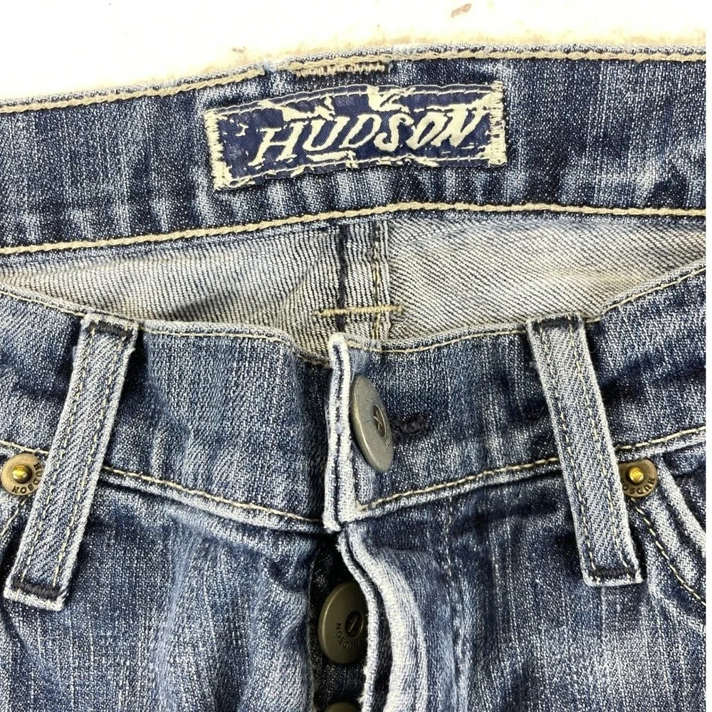 Hudson Byron Straight Leg Jeans Mens 30 Blue Medium Wash Stretch Denim Casual